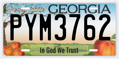 GA license plate PYM3762