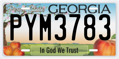 GA license plate PYM3783