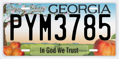 GA license plate PYM3785