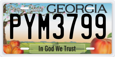 GA license plate PYM3799
