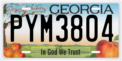 GA license plate PYM3804