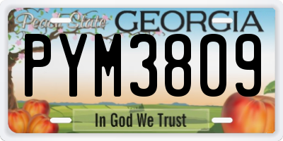 GA license plate PYM3809