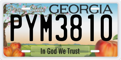 GA license plate PYM3810