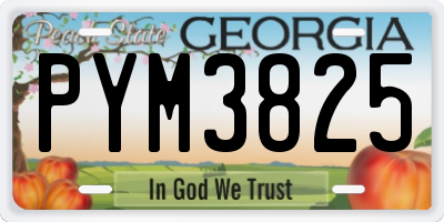 GA license plate PYM3825