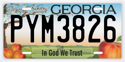 GA license plate PYM3826
