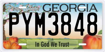 GA license plate PYM3848