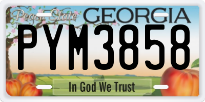 GA license plate PYM3858