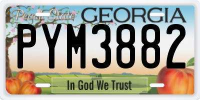 GA license plate PYM3882