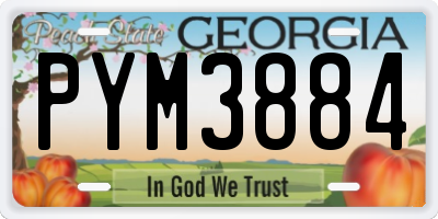 GA license plate PYM3884