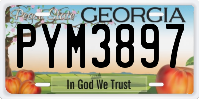 GA license plate PYM3897