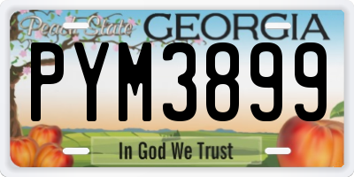 GA license plate PYM3899