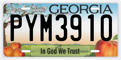 GA license plate PYM3910
