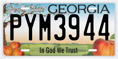 GA license plate PYM3944