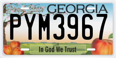 GA license plate PYM3967