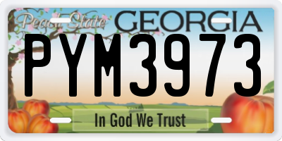 GA license plate PYM3973