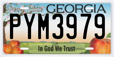 GA license plate PYM3979