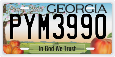 GA license plate PYM3990