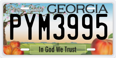 GA license plate PYM3995