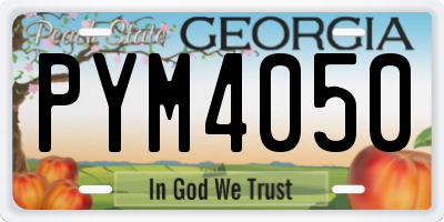 GA license plate PYM4050