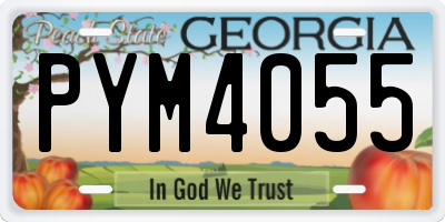 GA license plate PYM4055