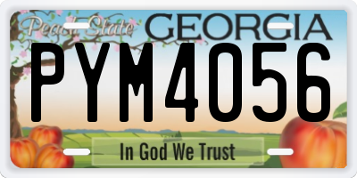 GA license plate PYM4056