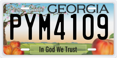 GA license plate PYM4109