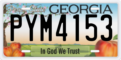 GA license plate PYM4153