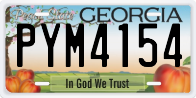 GA license plate PYM4154