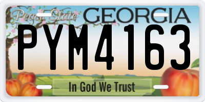 GA license plate PYM4163