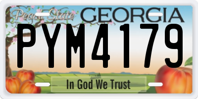 GA license plate PYM4179