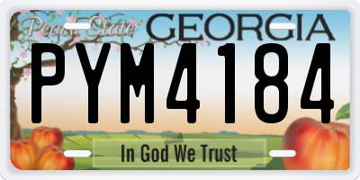 GA license plate PYM4184