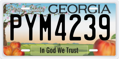 GA license plate PYM4239