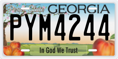 GA license plate PYM4244