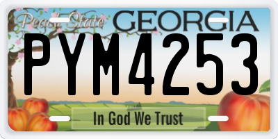 GA license plate PYM4253