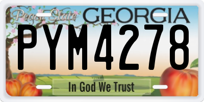 GA license plate PYM4278