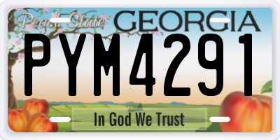 GA license plate PYM4291