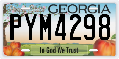 GA license plate PYM4298