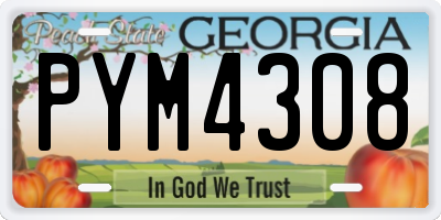 GA license plate PYM4308