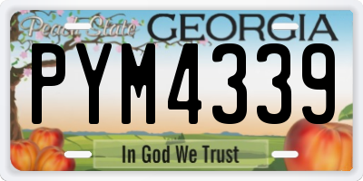 GA license plate PYM4339