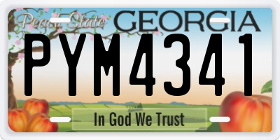GA license plate PYM4341