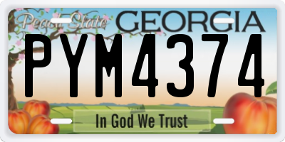 GA license plate PYM4374