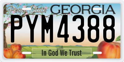 GA license plate PYM4388