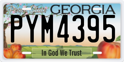GA license plate PYM4395