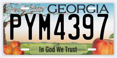 GA license plate PYM4397