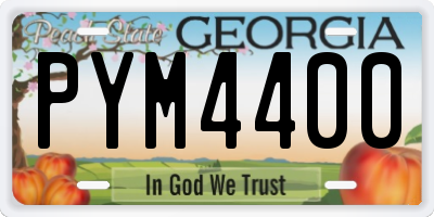 GA license plate PYM4400