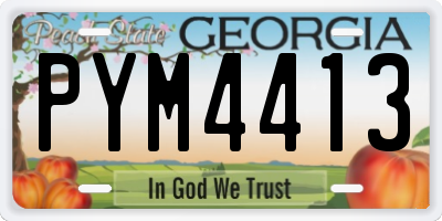 GA license plate PYM4413