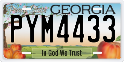 GA license plate PYM4433