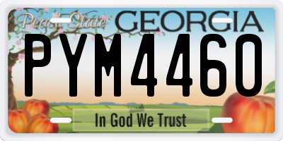 GA license plate PYM4460