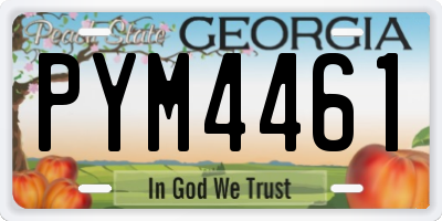 GA license plate PYM4461