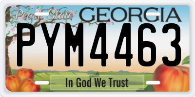 GA license plate PYM4463